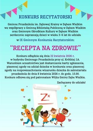 IX Gminny Konkurs Recytatorski pt. ''Recepta na zdrowie''