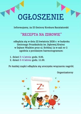 Harmonogram konkursu recytatorskiego